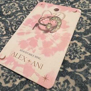 Brand New Alex and Ani adjustable Moon + Sun Opal Ring.